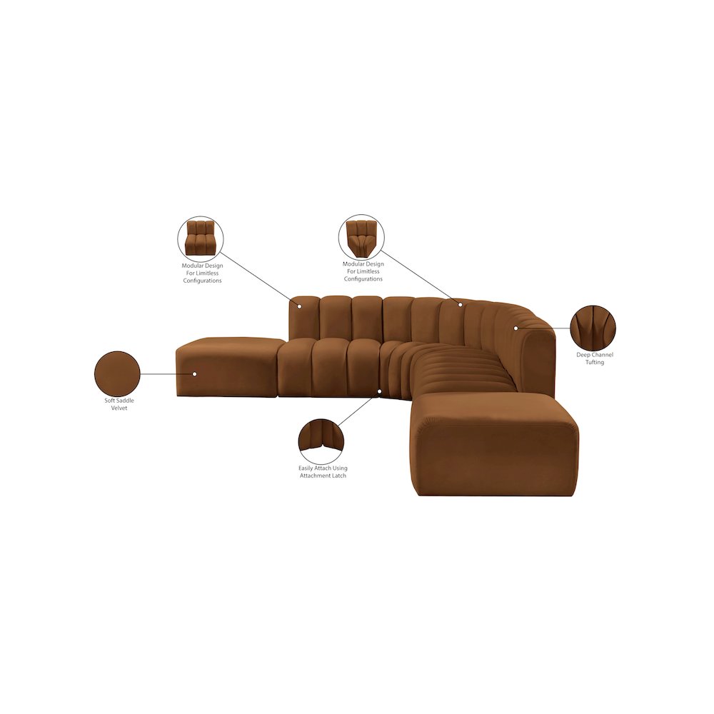 Arc Saddle Velvet Modular Sofa. Picture 14