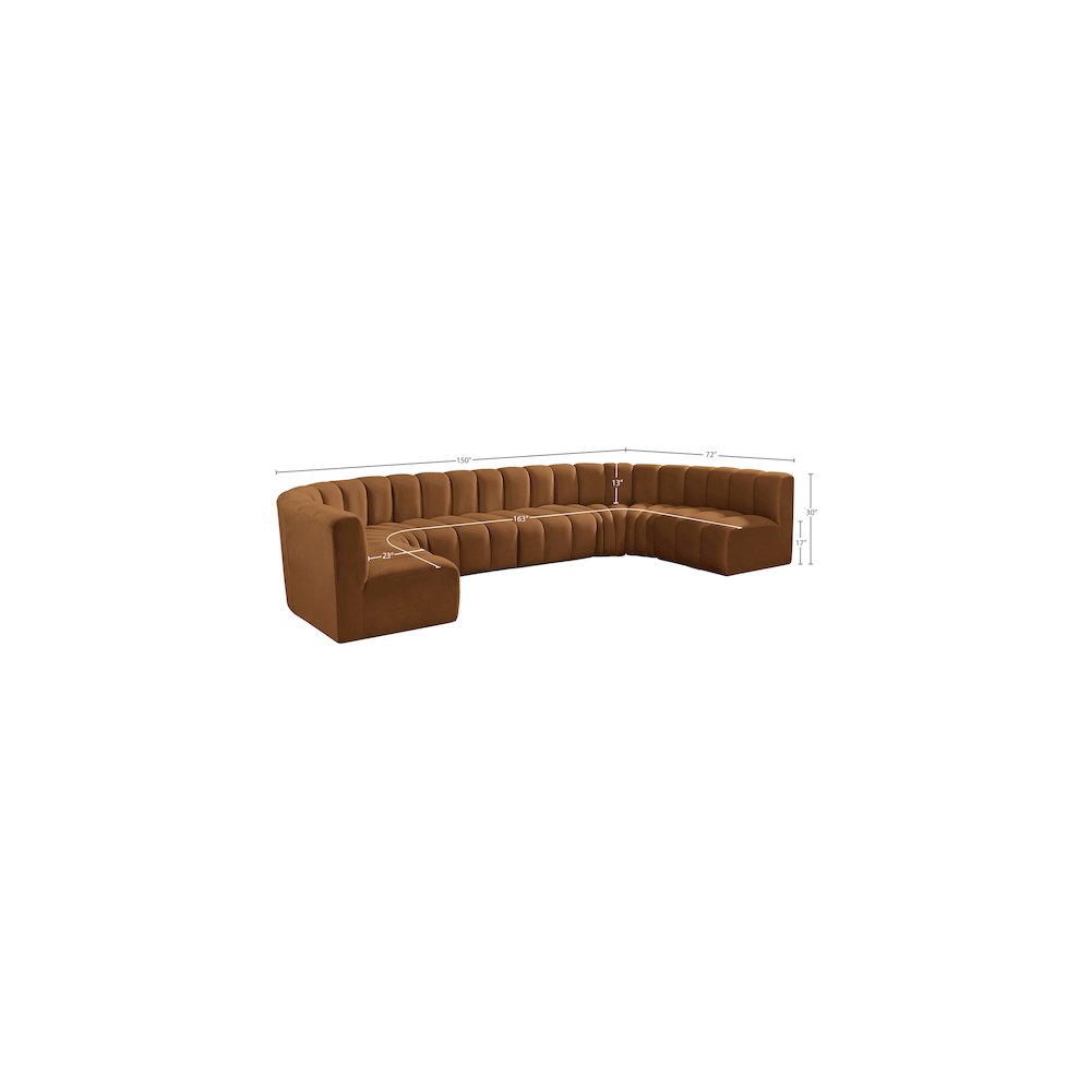 Arc Saddle Velvet Modular Sofa. Picture 15