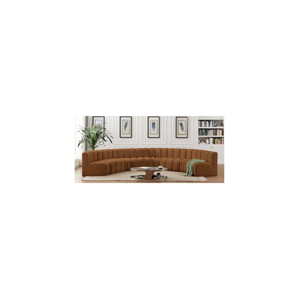 Arc Saddle Velvet Modular Sofa. Picture 2