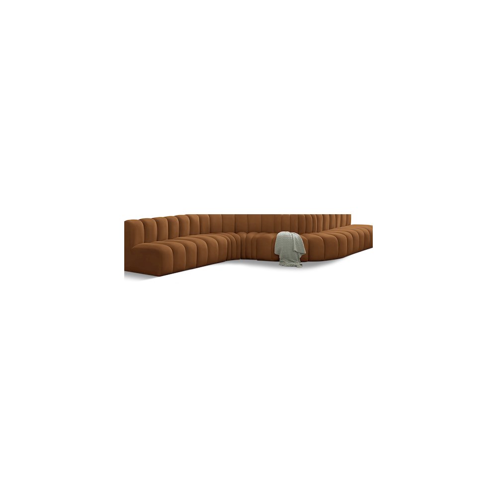 Arc Saddle Velvet Modular Sofa. Picture 1