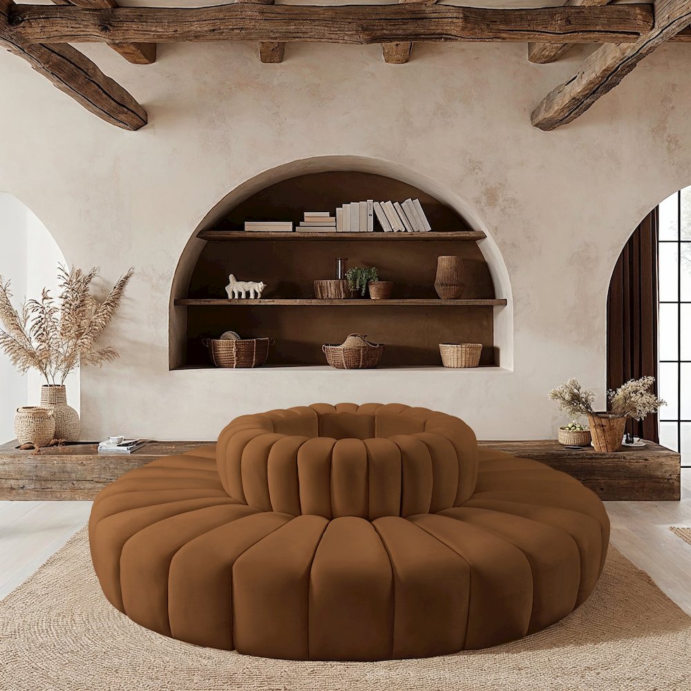 Arc Saddle Velvet Modular Sofa. Picture 2