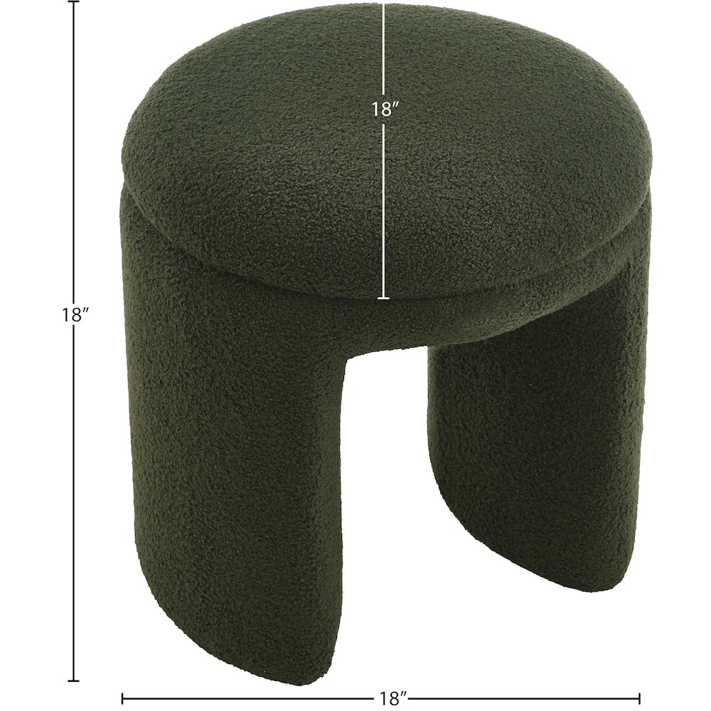 Bowen Green Faux Shearling Teddy Fabric Ottoman/Stool. Picture 4