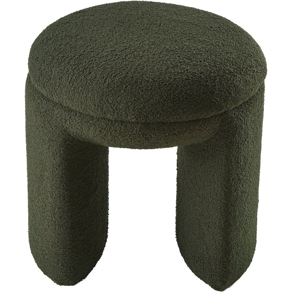 Bowen Green Faux Shearling Teddy Fabric Ottoman/Stool. Picture 3