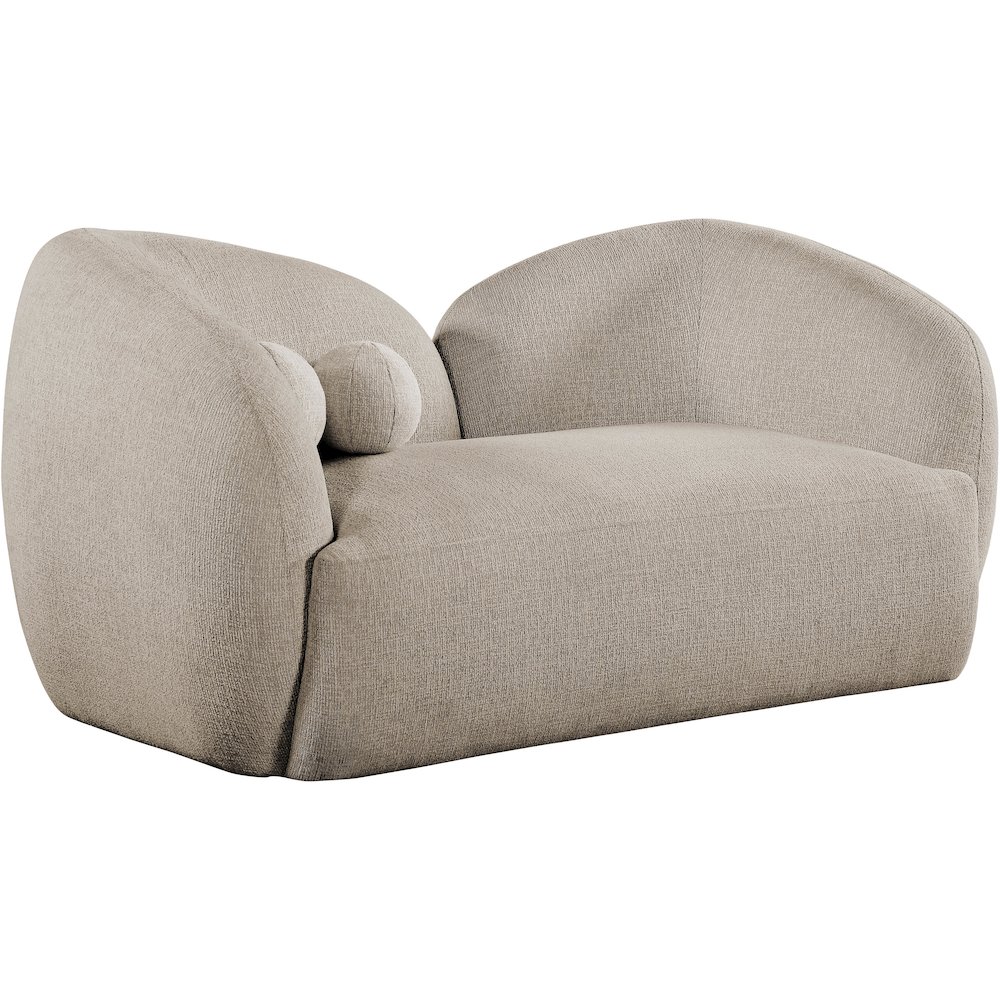 Elowen 68" Beige Fabric Upholstered Loveseat. Picture 1