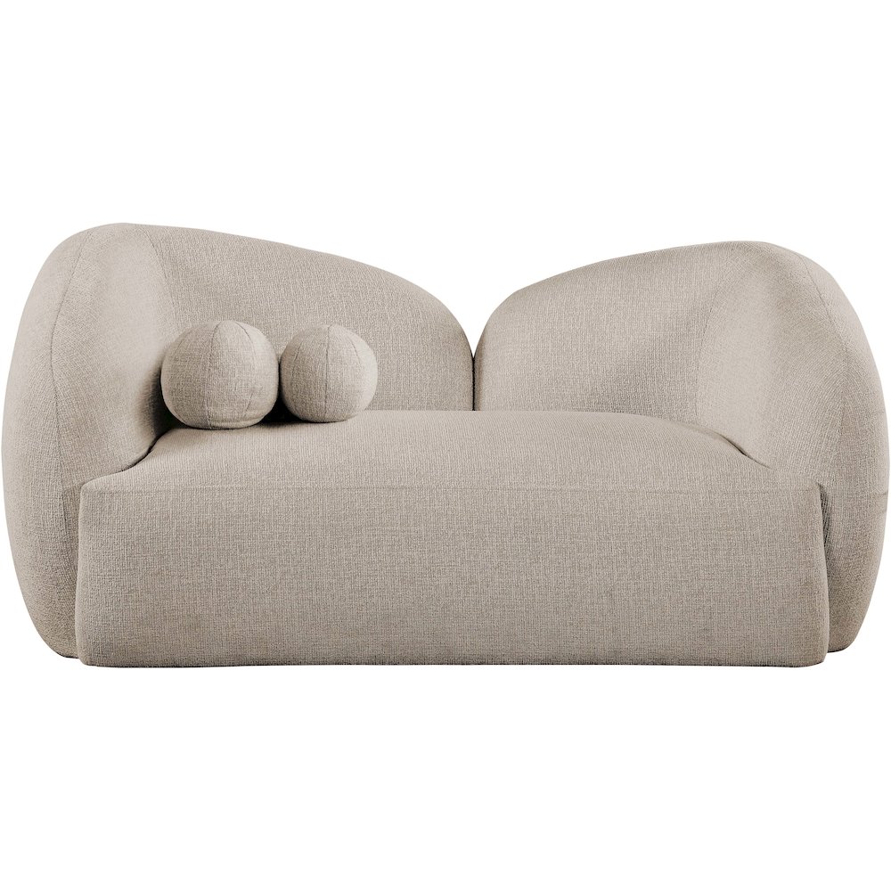 Elowen 68" Beige Fabric Upholstered Loveseat. Picture 6