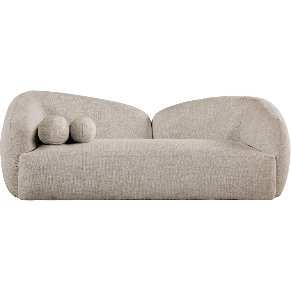 Elowen 91" Beige Fabric Upholstered Sofa. Picture 6