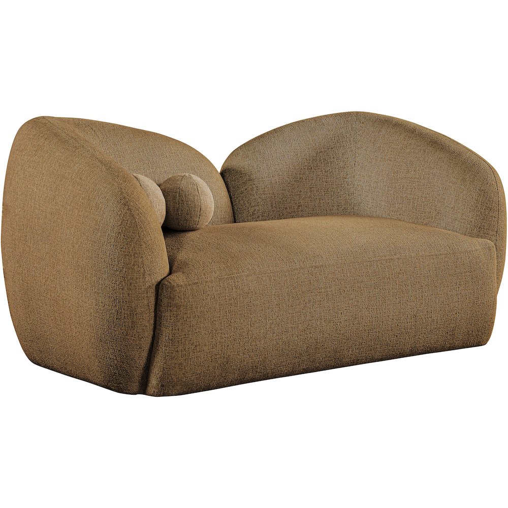 Elowen 68" Brown Fabric Upholstered Loveseat. Picture 1