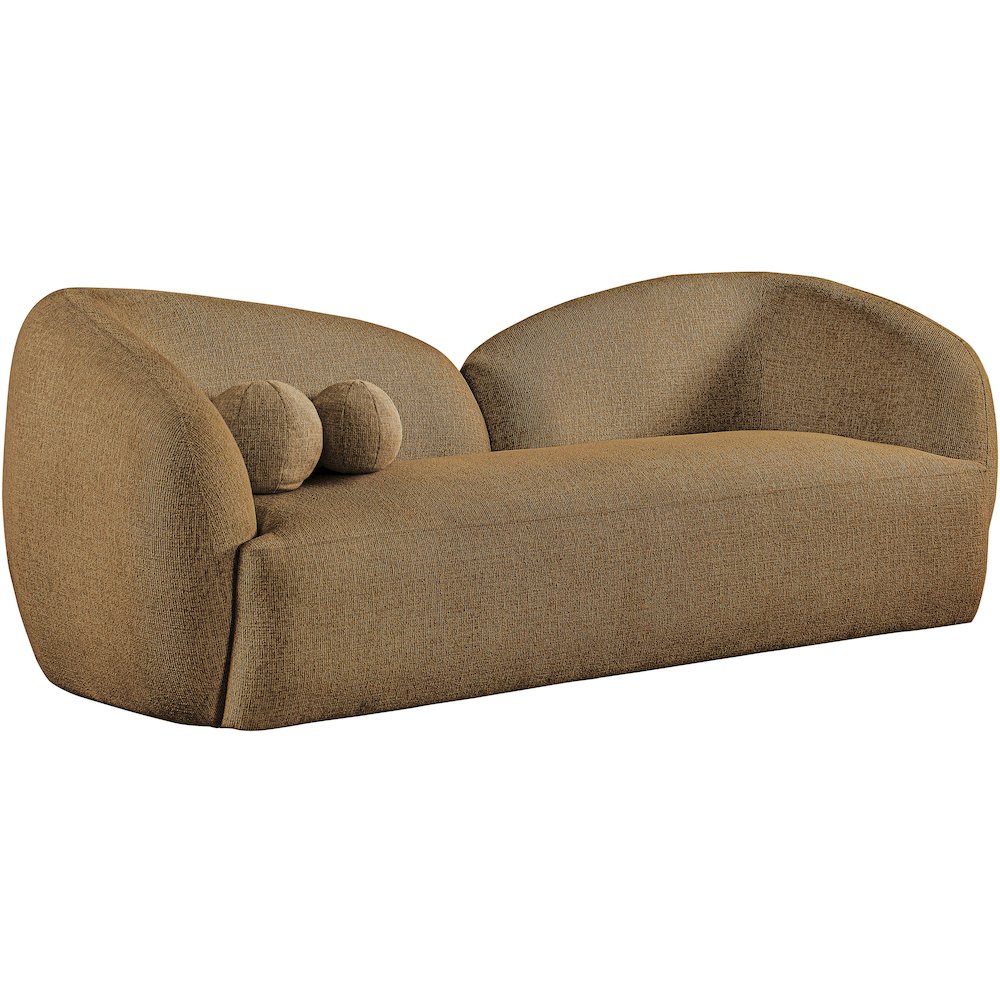 Elowen 91" Brown Fabric Upholstered Sofa. Picture 1