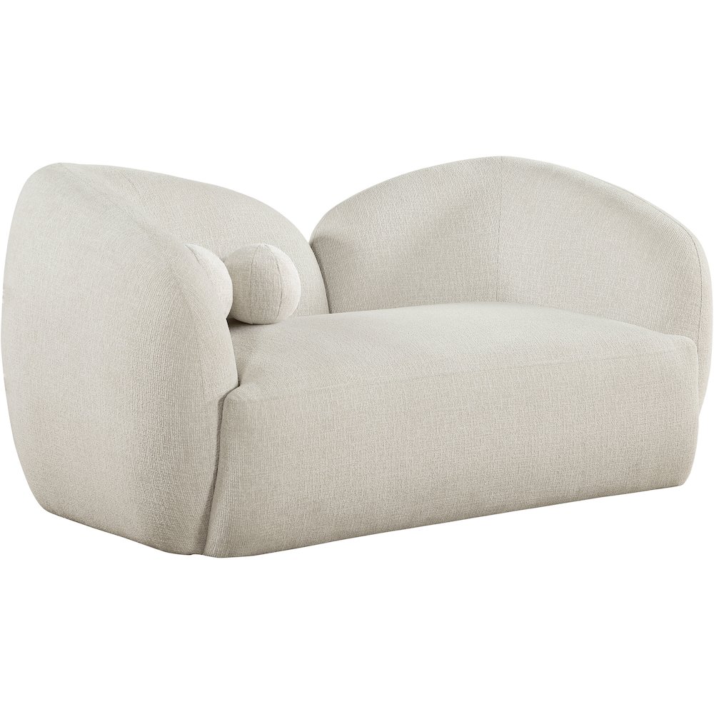 Elowen 68" Cream Fabric Upholstered Loveseat. Picture 1
