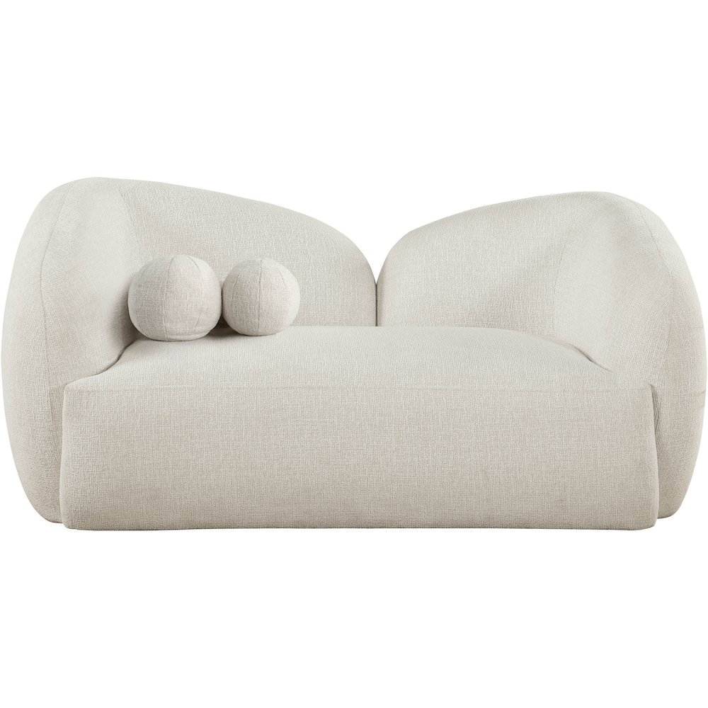 Elowen 68" Cream Fabric Upholstered Loveseat. Picture 6