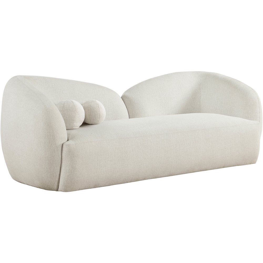 Elowen 91" Cream Fabric Upholstered Sofa. Picture 1