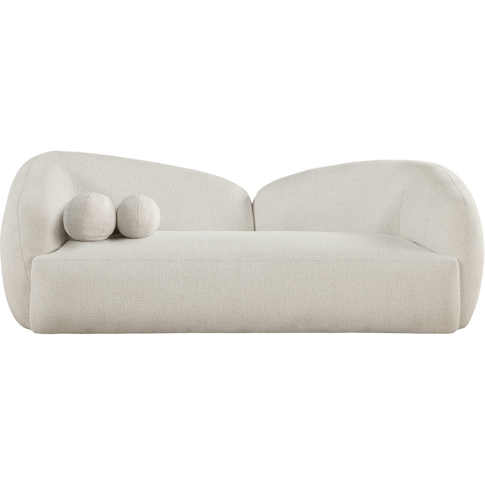 Elowen 91" Cream Fabric Upholstered Sofa. Picture 6