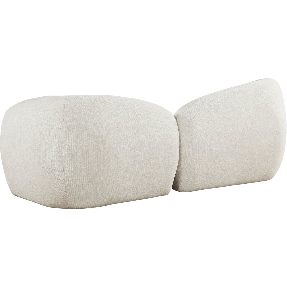 Elowen 91" Cream Fabric Upholstered Sofa. Picture 3
