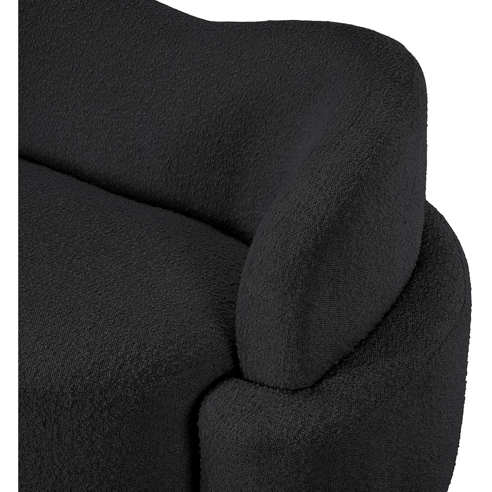 Principessa Black Boucle Fabric Loveseat. Picture 10