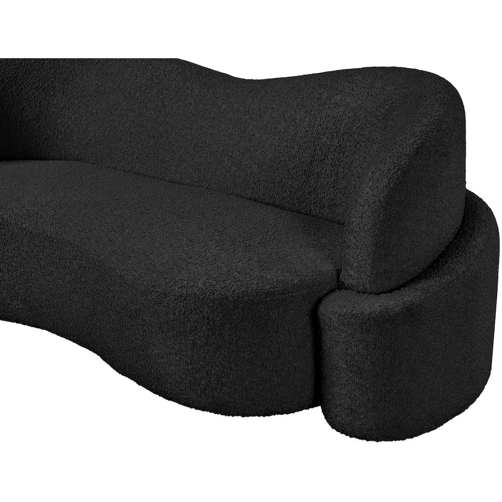 Principessa Black Boucle Fabric Loveseat. Picture 11
