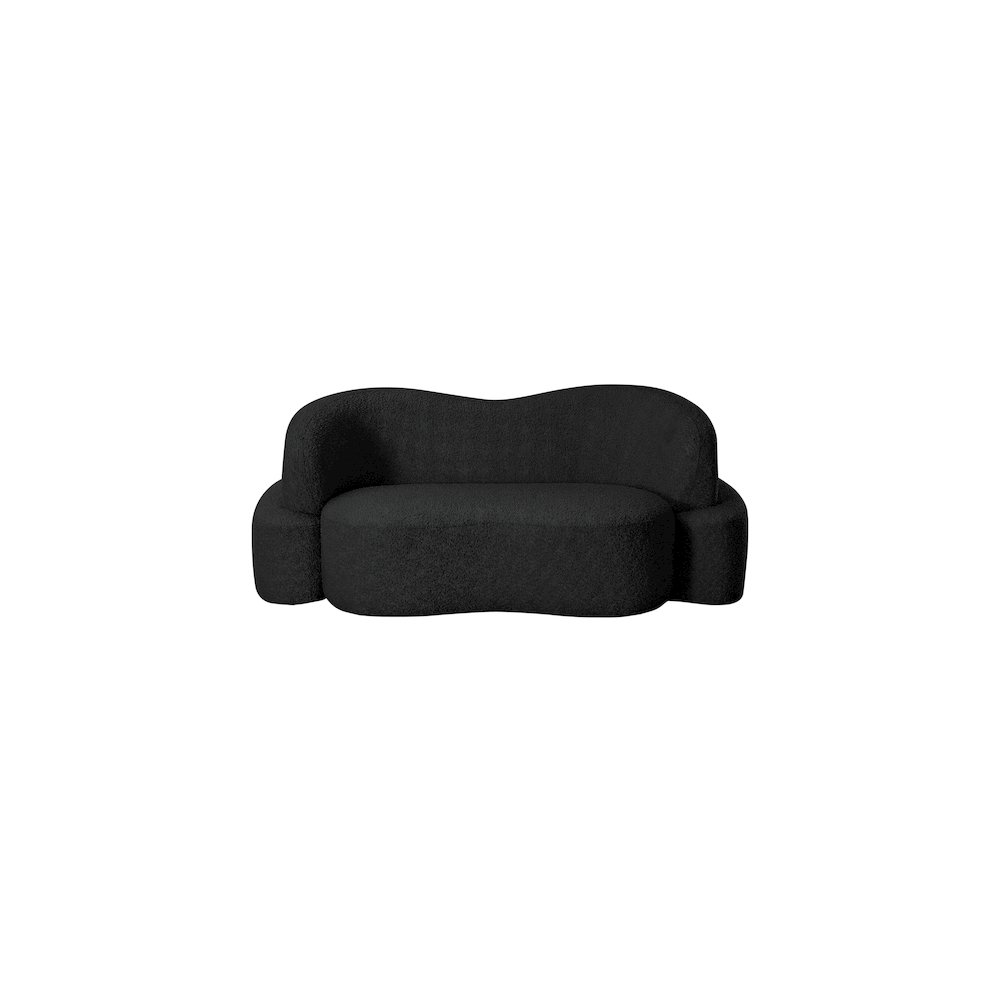 Principessa Black Boucle Fabric Loveseat. Picture 4