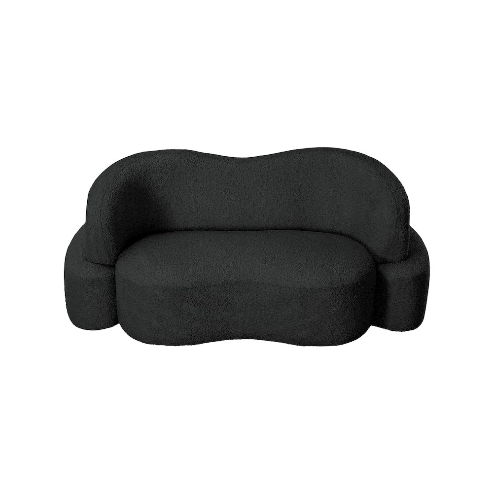 Principessa Black Boucle Fabric Loveseat. Picture 5