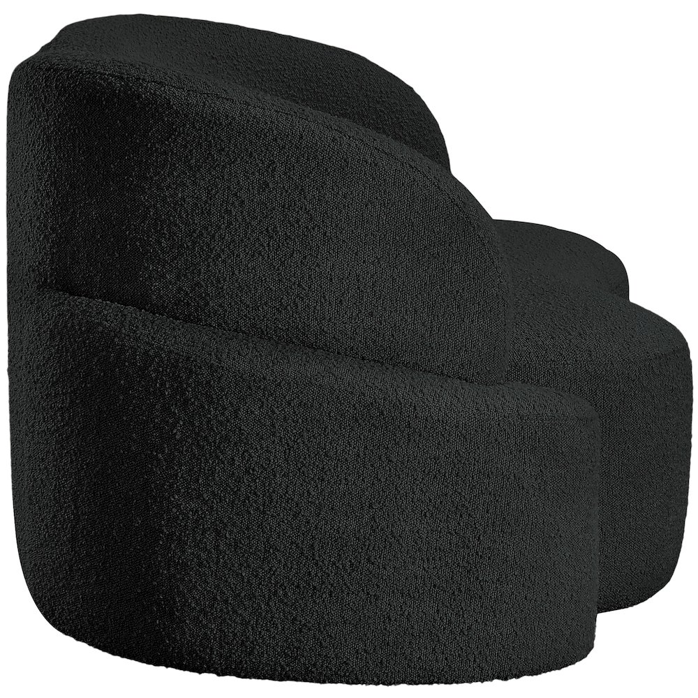 Principessa Black Boucle Fabric Loveseat. Picture 7