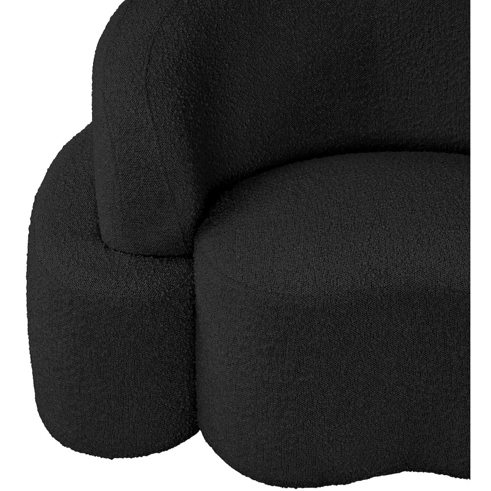 Principessa Black Boucle Fabric Loveseat. Picture 8