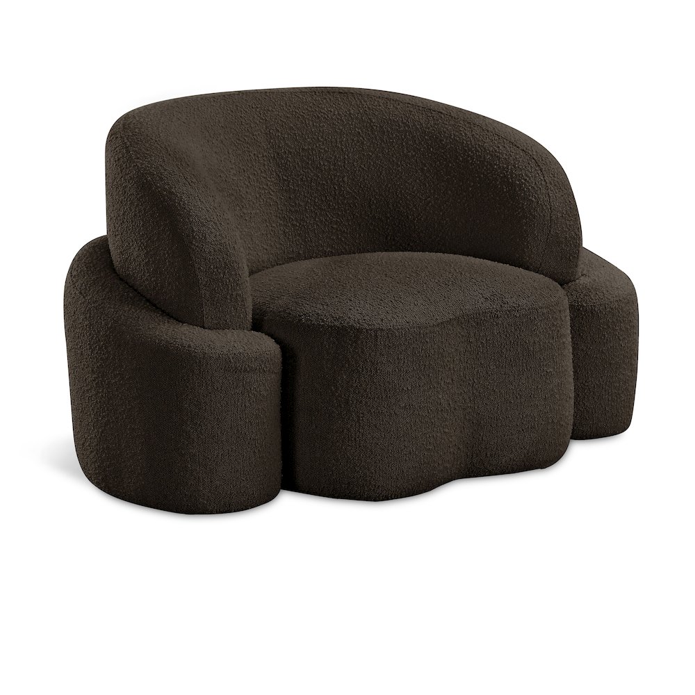 Principessa Brown Boucle Fabric Chair. Picture 1