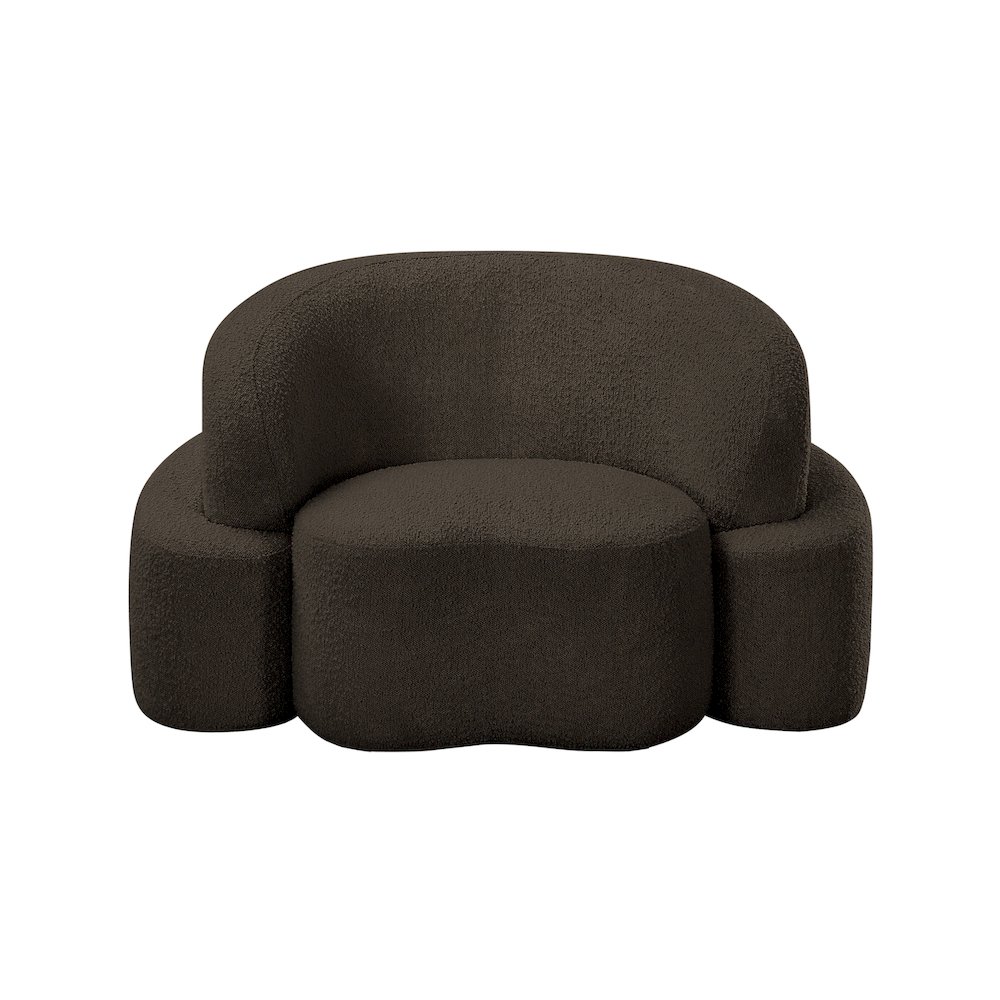 Principessa Brown Boucle Fabric Chair. Picture 4