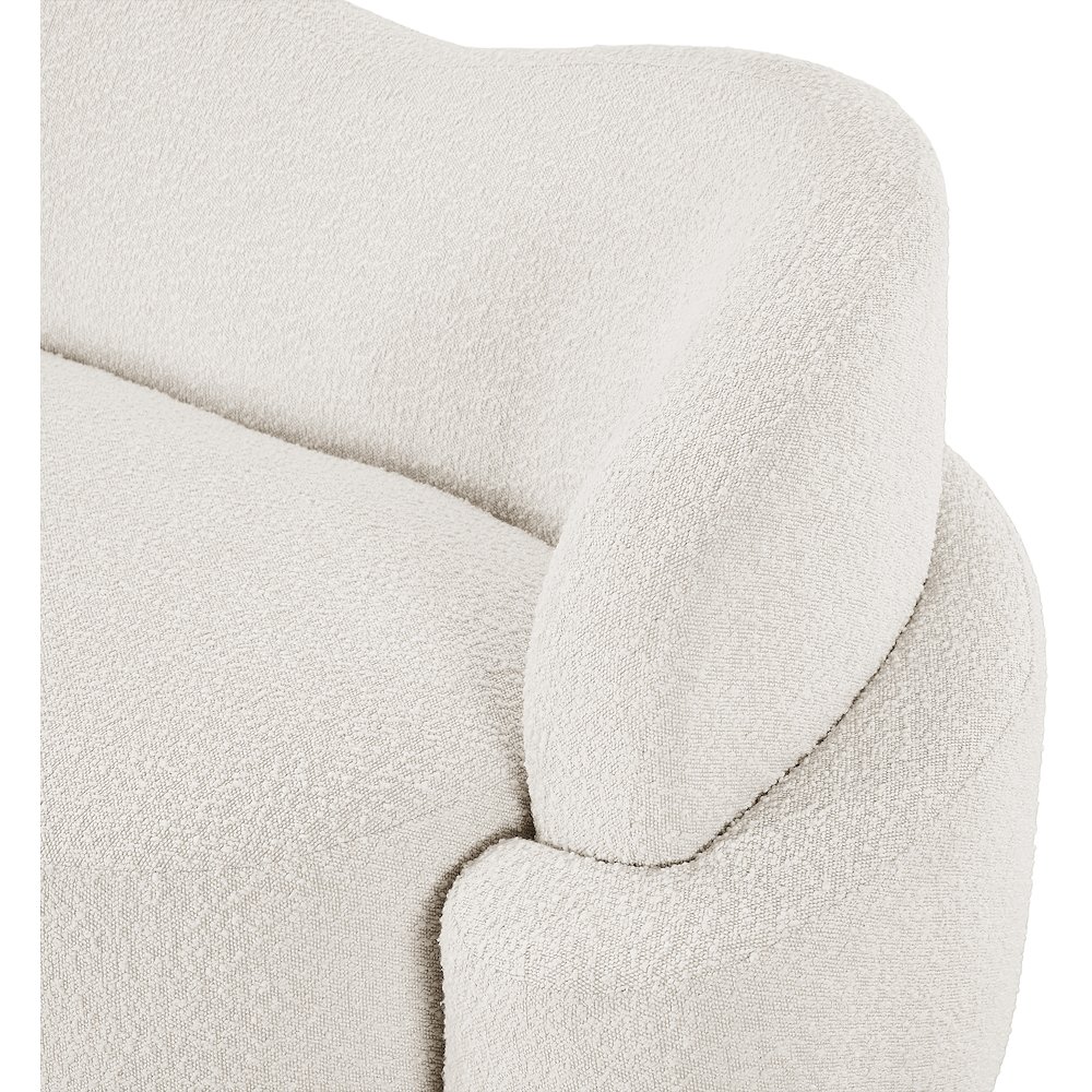 Principessa Cream Boucle Fabric Loveseat. Picture 10