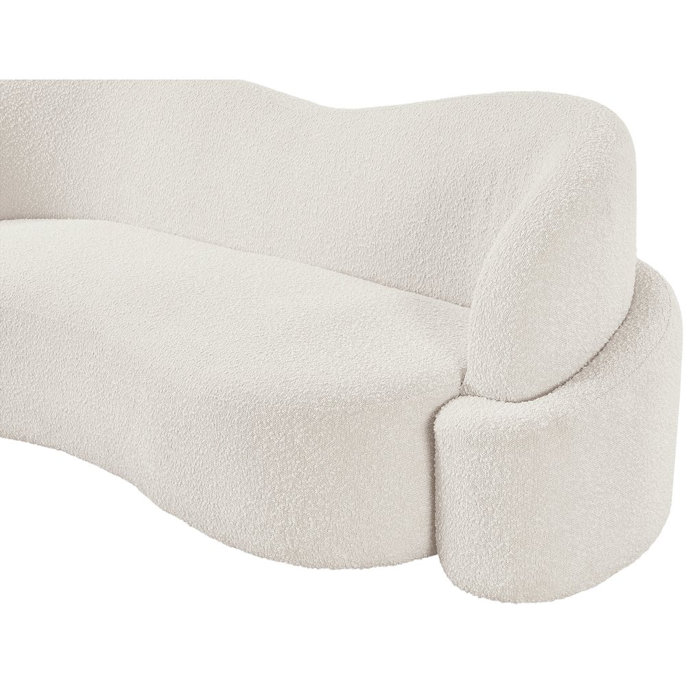 Principessa Cream Boucle Fabric Loveseat. Picture 11
