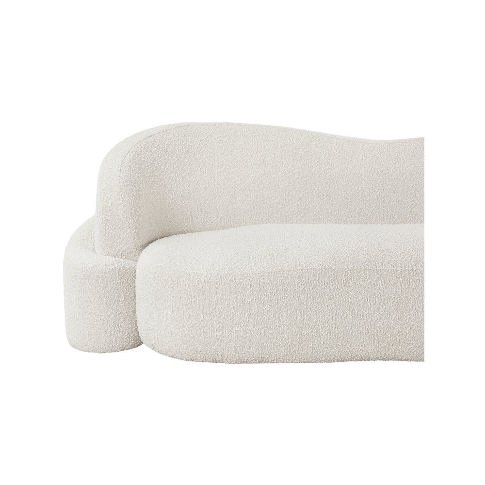 Principessa Cream Boucle Fabric Loveseat. Picture 12