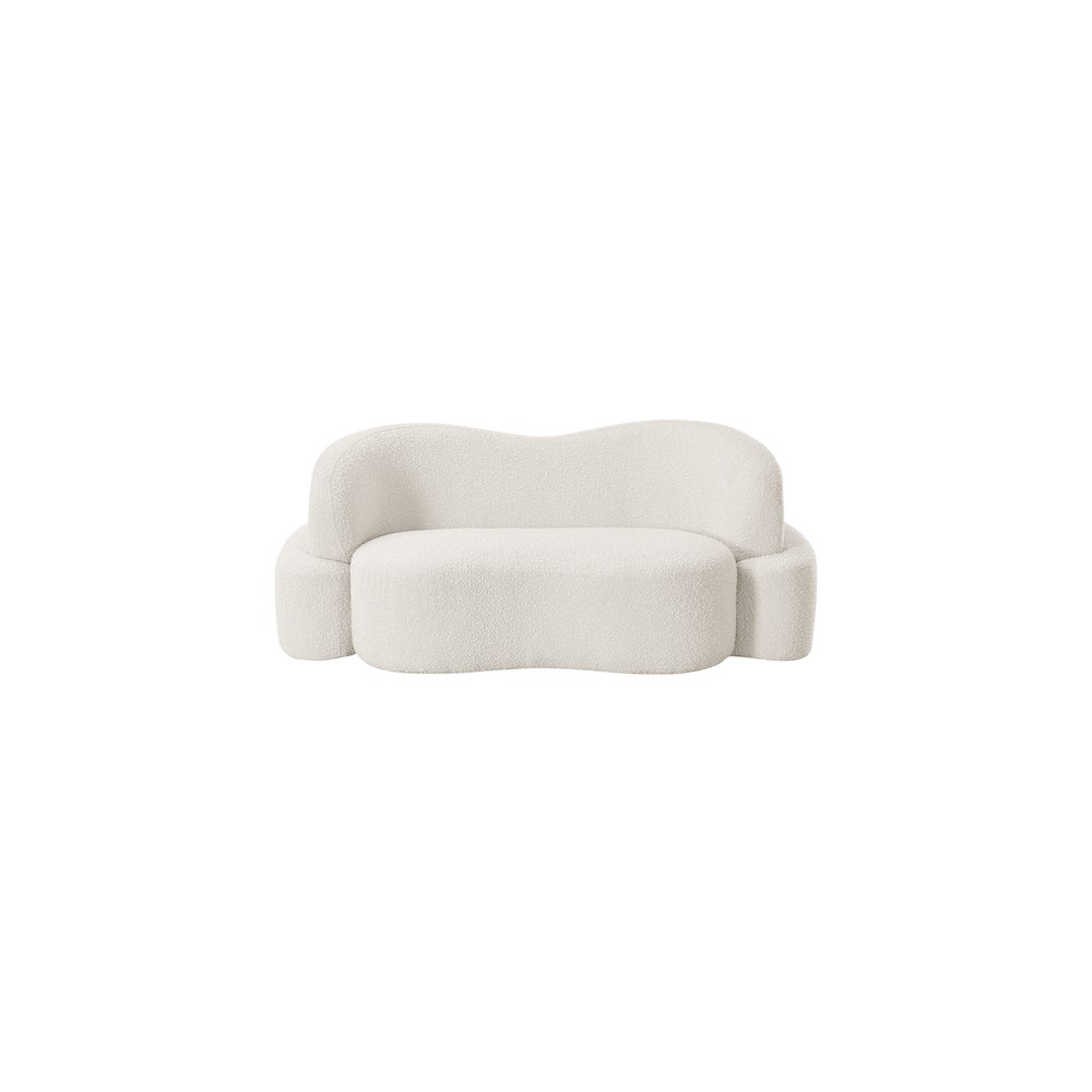 Principessa Cream Boucle Fabric Loveseat. Picture 4