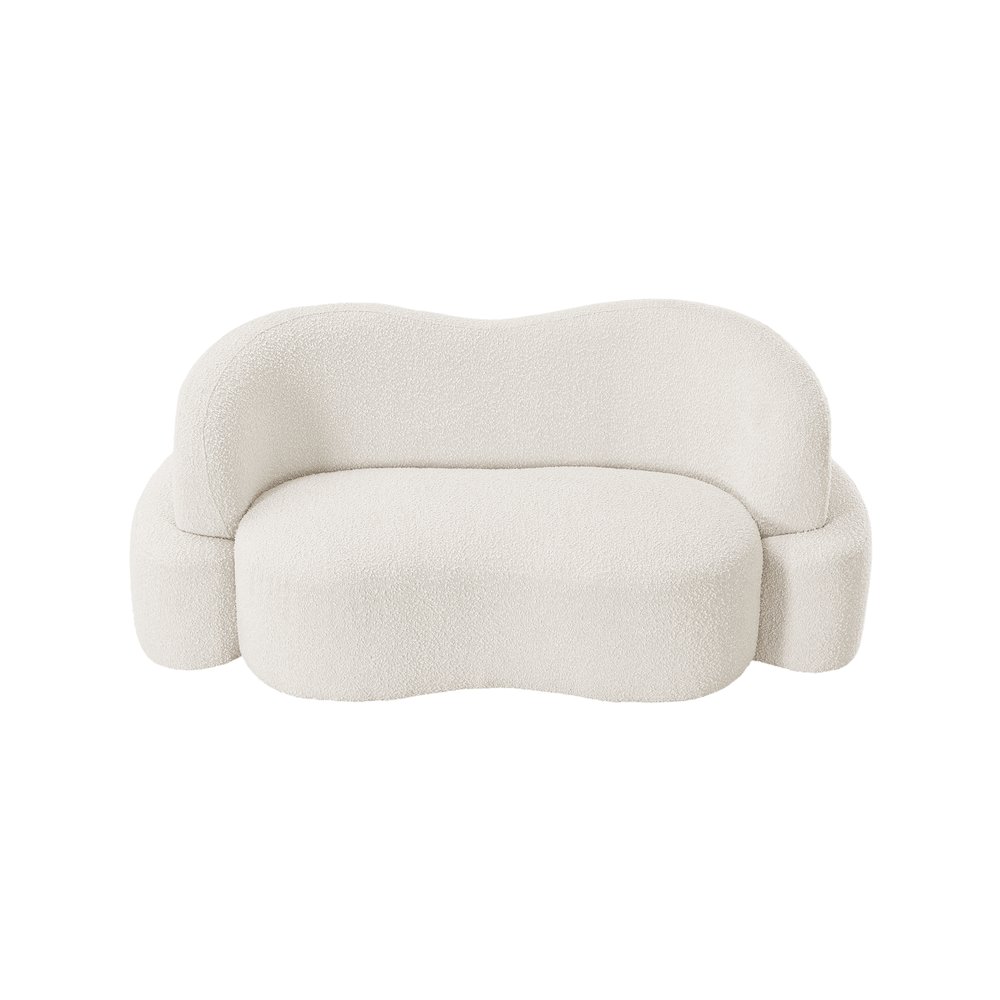 Principessa Cream Boucle Fabric Loveseat. Picture 5