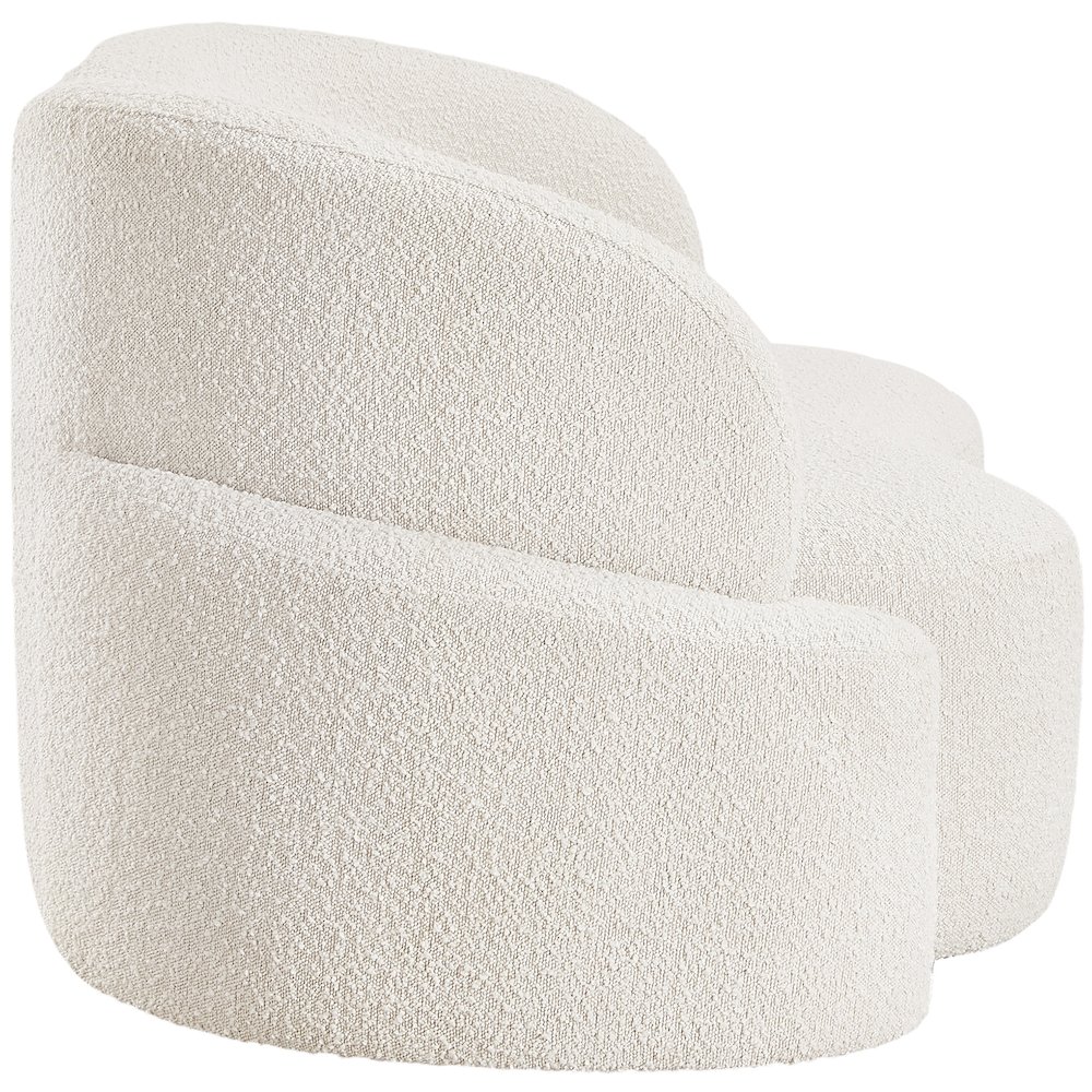 Principessa Cream Boucle Fabric Loveseat. Picture 7