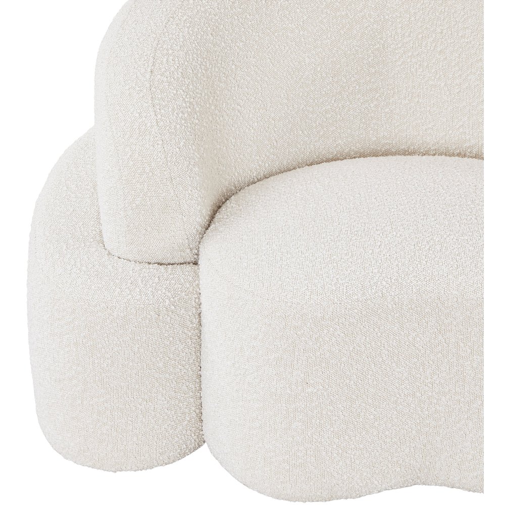 Principessa Cream Boucle Fabric Loveseat. Picture 8