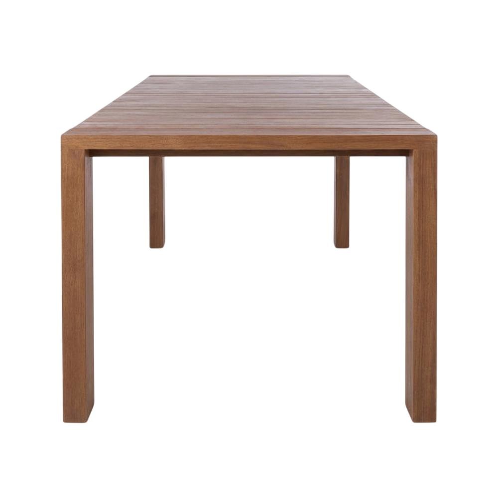 Outdoor Patio Dining Table With Aluminum Frame And Teak Finish, 108-Inch Wide. Picture 4