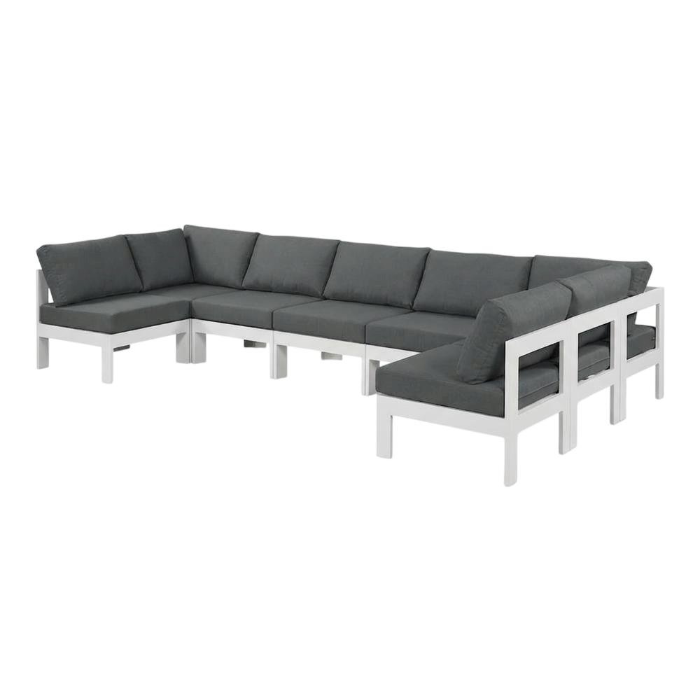 Gray Fabric Outdoor Patio Modular Sectional With Contemporary Style. Picture 1