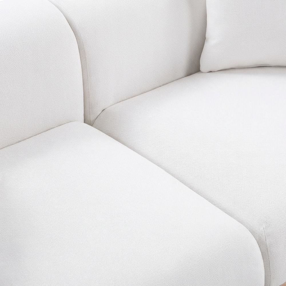 Cream Fabric Outdoor Modular Loveseat With Cushions And Contemporary Style. Picture 5