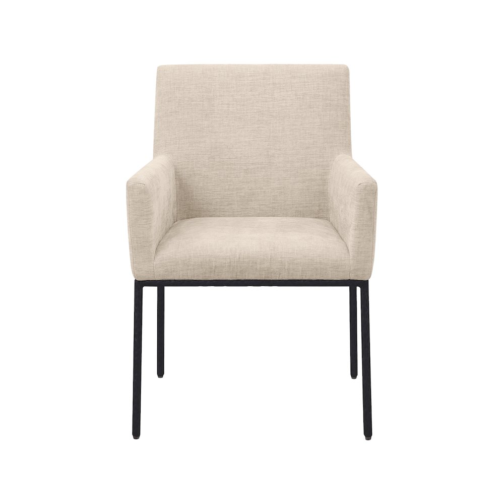 Reeves Beige Chenille Fabric Dining Chair, Set of 2. Picture 3