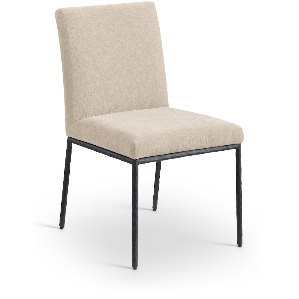 Reeves Beige Chenille Fabric Upholstered Dining Side Chair, Set of 2. Picture 2