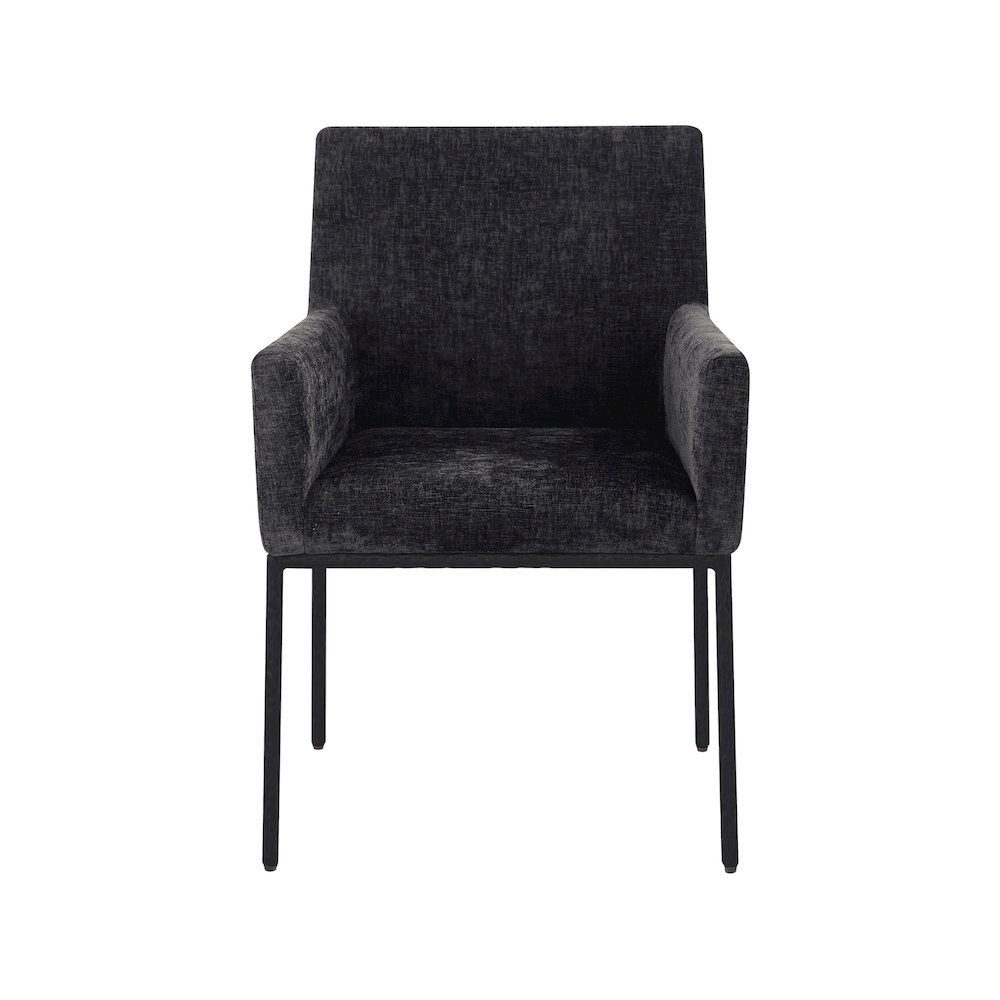 Reeves Black Chenille Fabric Dining Chair, Set of 2. Picture 3