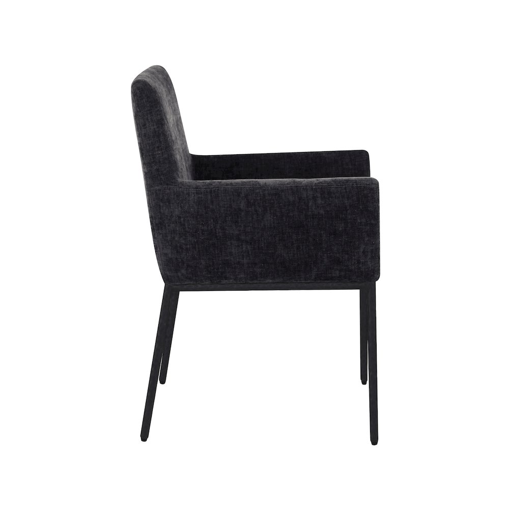 Reeves Black Chenille Fabric Dining Chair, Set of 2. Picture 4