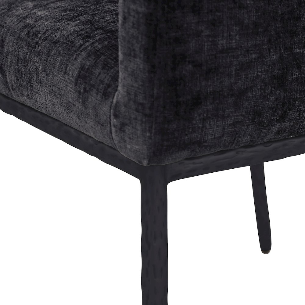 Reeves Black Chenille Fabric Dining Chair, Set of 2. Picture 7