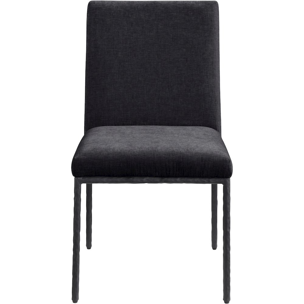 Reeves Black Chenille Fabric Upholstered Dining Side Chair, Set of 2. Picture 3