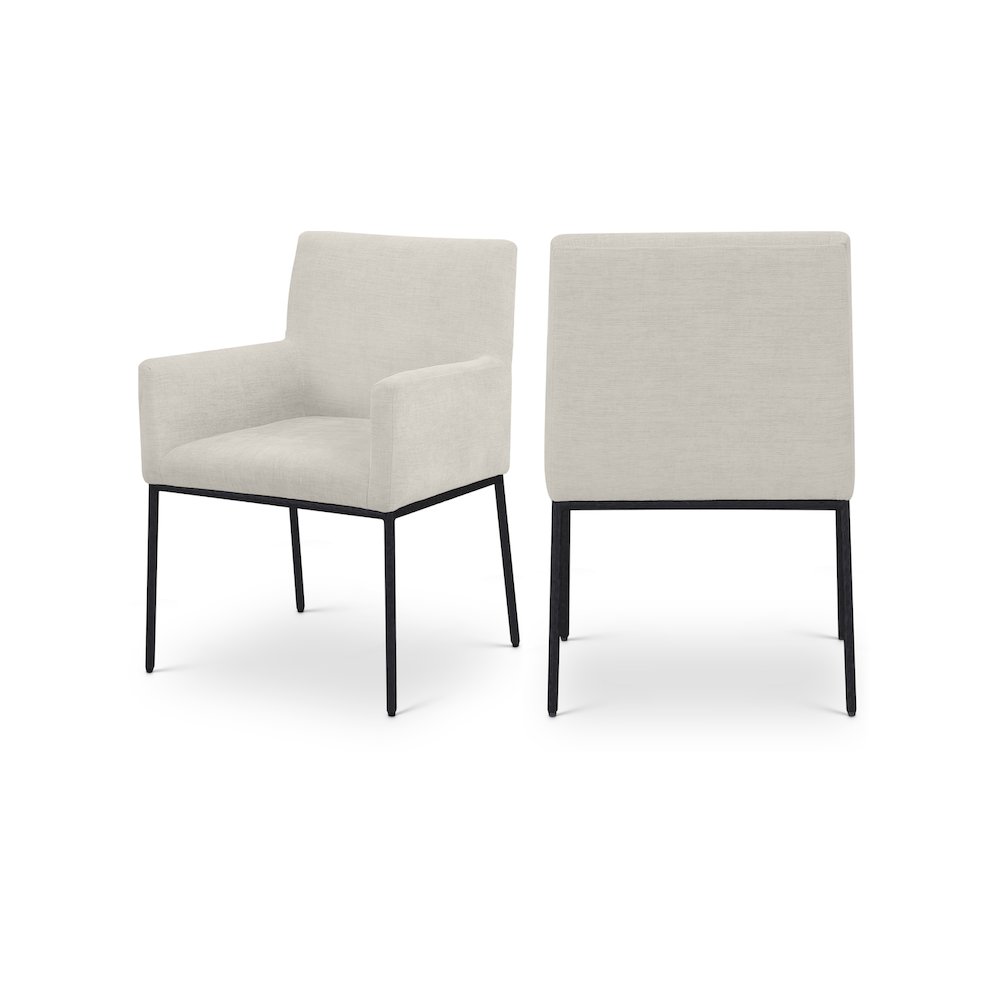Reeves Cream Chenille Fabric Dining Chair, Set of 2. Picture 1