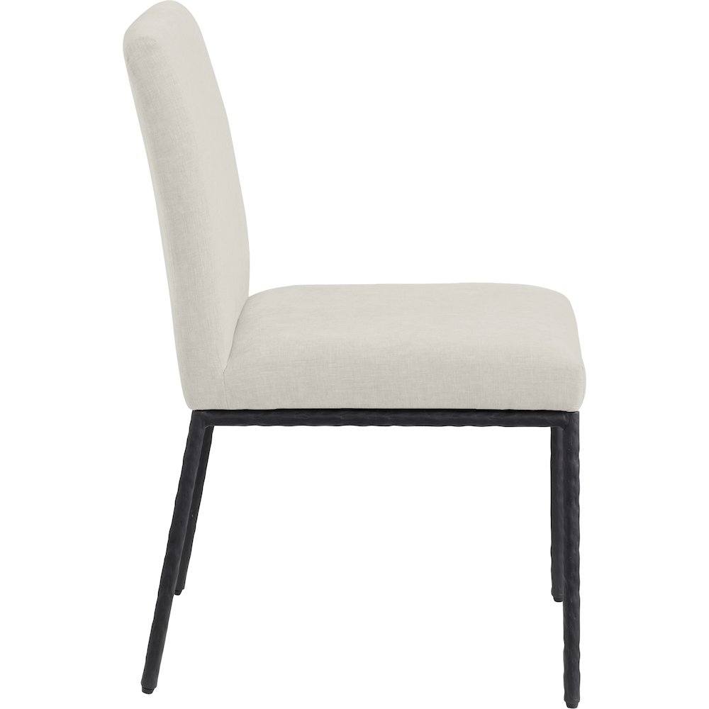 Reeves Cream Chenille Fabric Upholstered Dining Side Chair, Set of 2. Picture 4