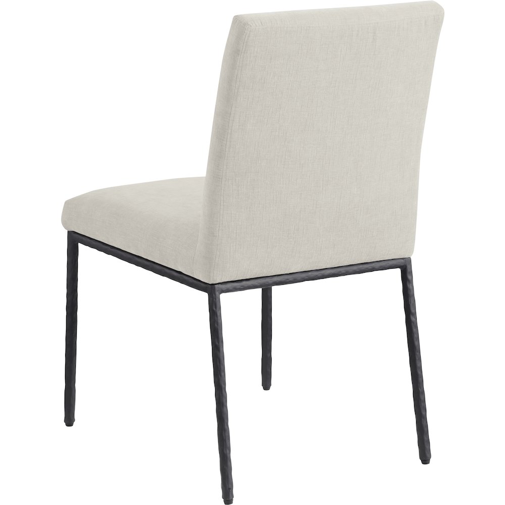Reeves Cream Chenille Fabric Upholstered Dining Side Chair, Set of 2. Picture 6