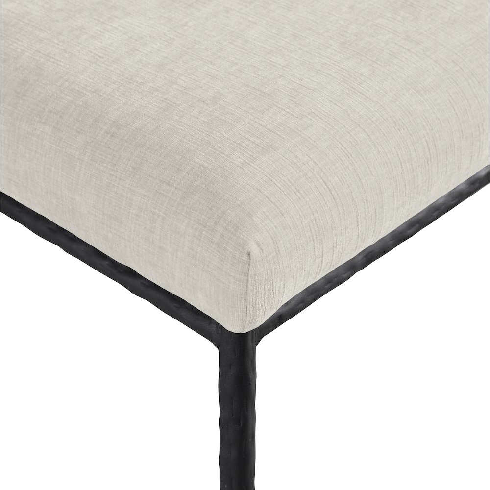 Reeves Cream Chenille Fabric Upholstered Dining Side Chair, Set of 2. Picture 9