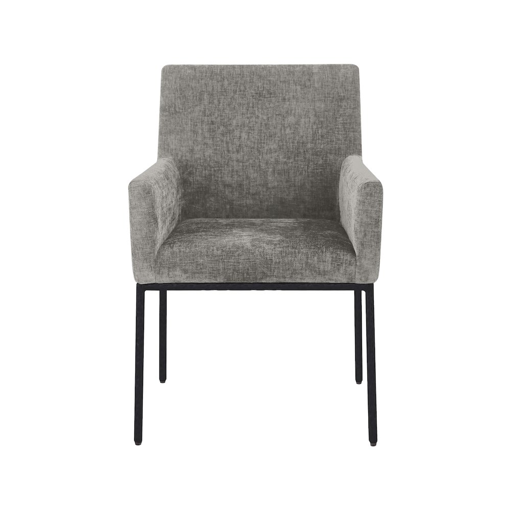 Reeves Grey Chenille Fabric Dining Chair, Set of 2. Picture 3