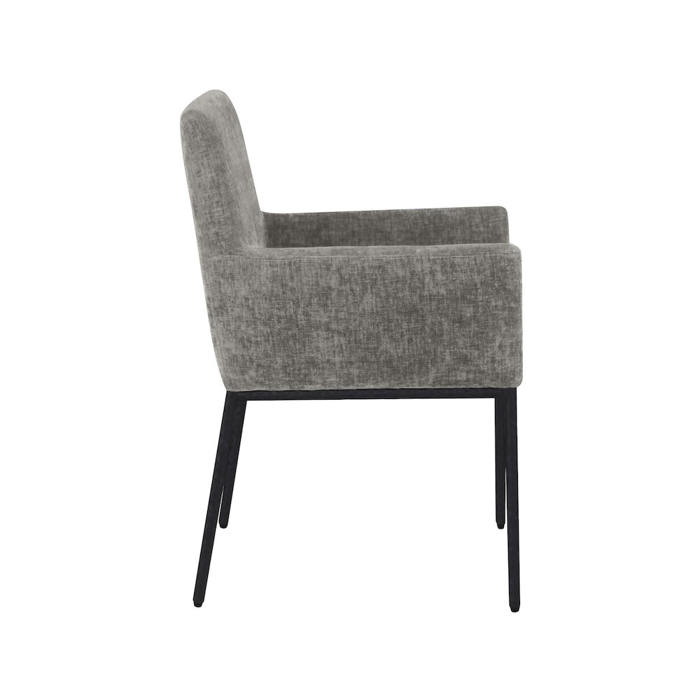 Reeves Grey Chenille Fabric Dining Chair, Set of 2. Picture 4