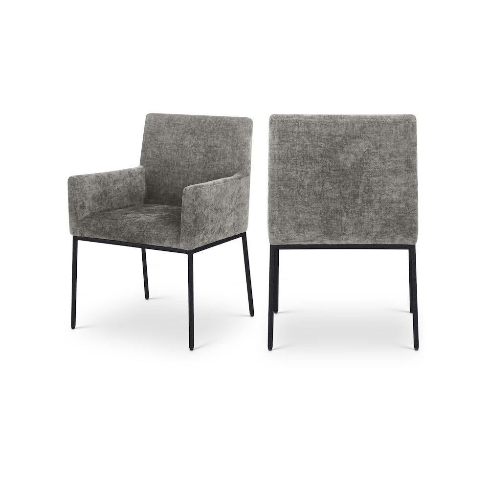 Reeves Grey Chenille Fabric Dining Chair, Set of 2. Picture 1