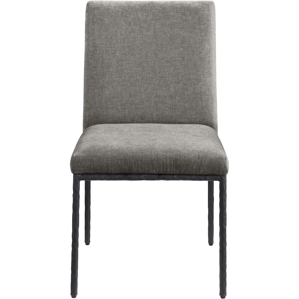 Reeves Grey Chenille Fabric Upholstered Dining Side Chair, Set of 2. Picture 3
