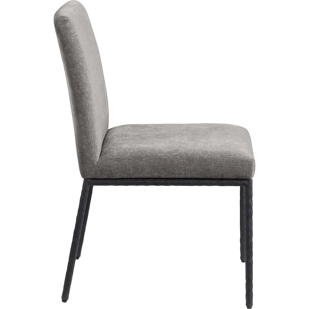 Reeves Grey Chenille Fabric Upholstered Dining Side Chair, Set of 2. Picture 4